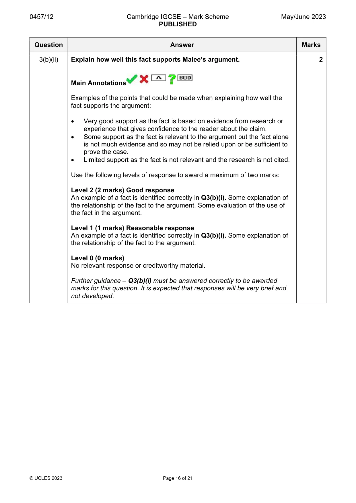 Mark scheme, page 16 of 21