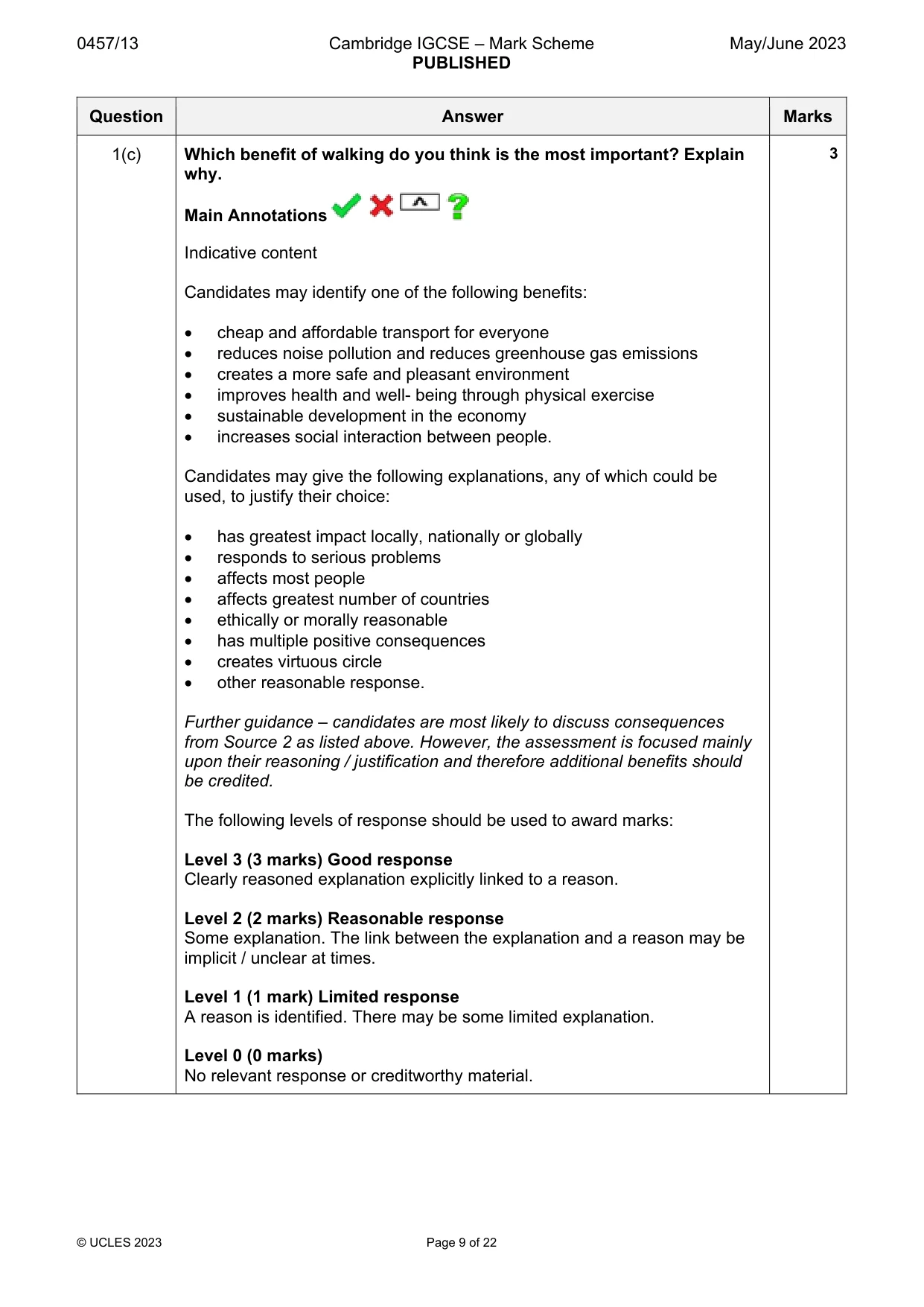 Mark scheme, page 9 of 22