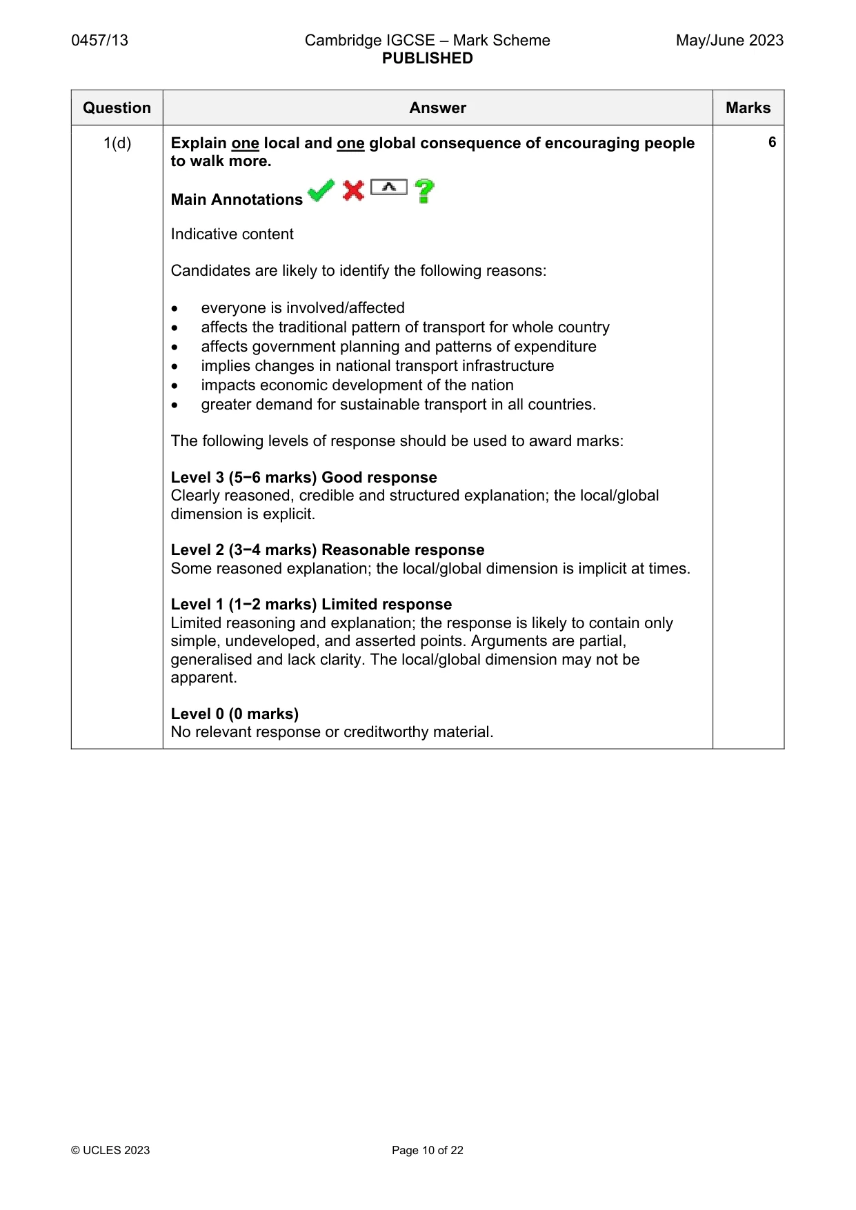 Mark scheme, page 10 of 22