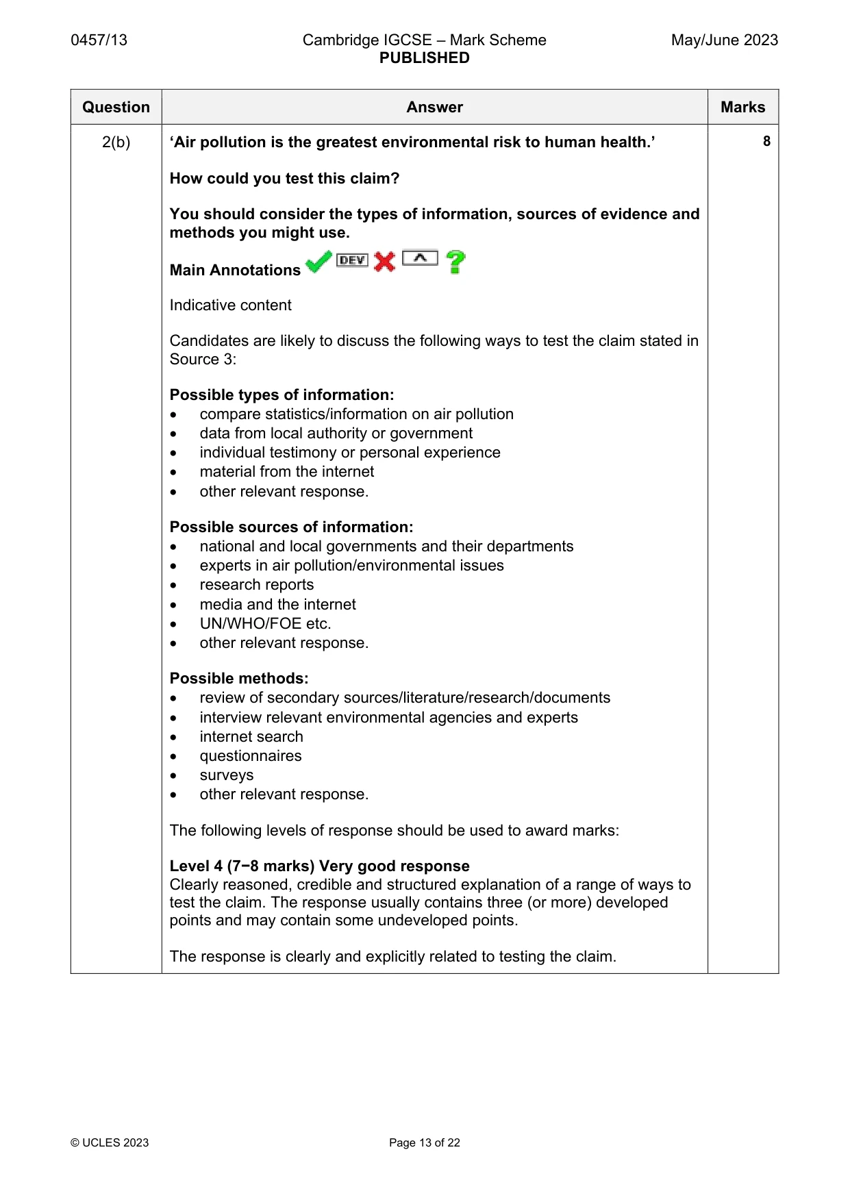 Mark scheme, page 13 of 22