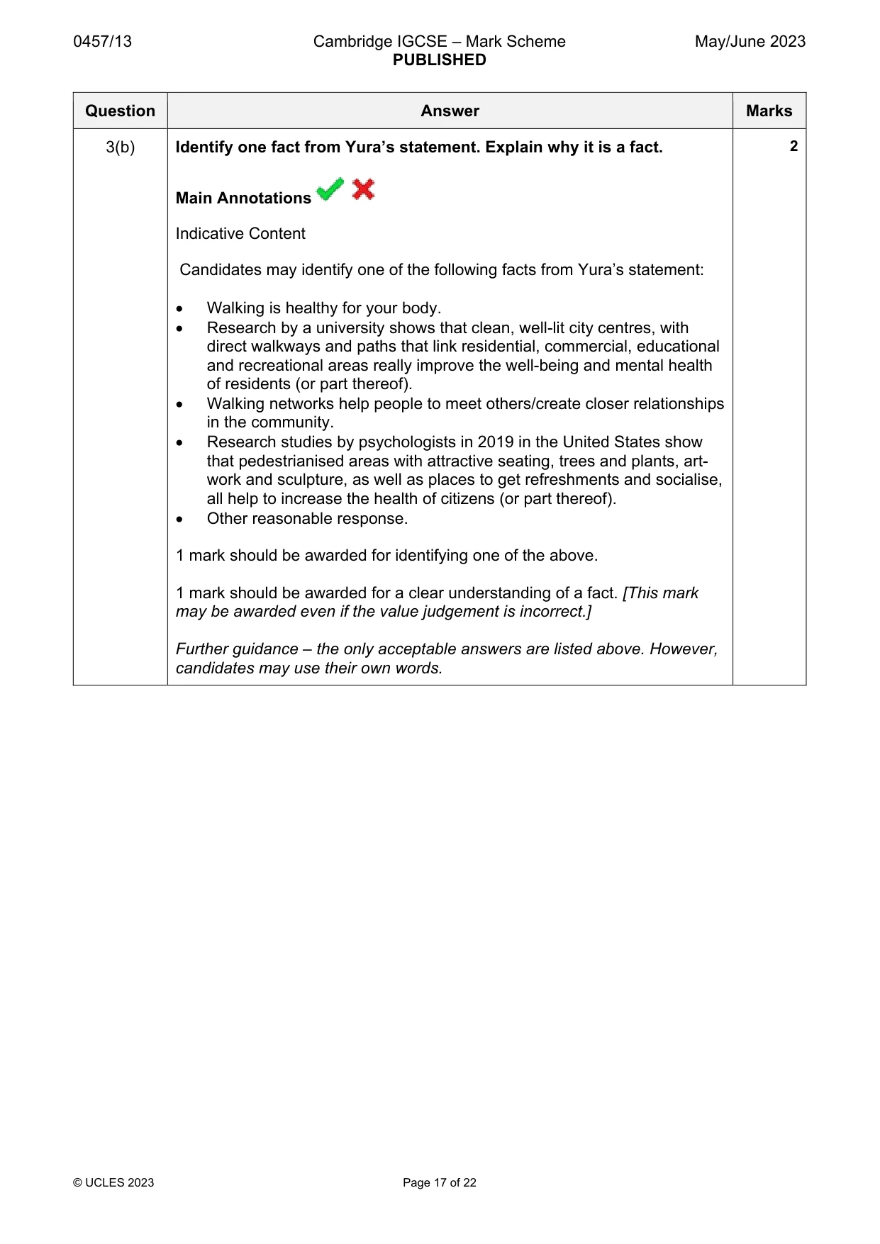 Mark scheme, page 17 of 22