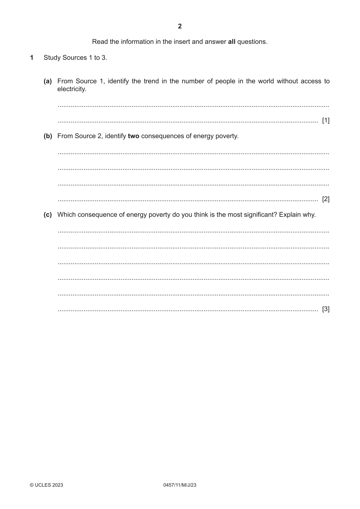 Cambridge IGCSE Global Perspectives 0457 2023 May/June Paper 1 · Variant 1 question paper, page 2 of 12