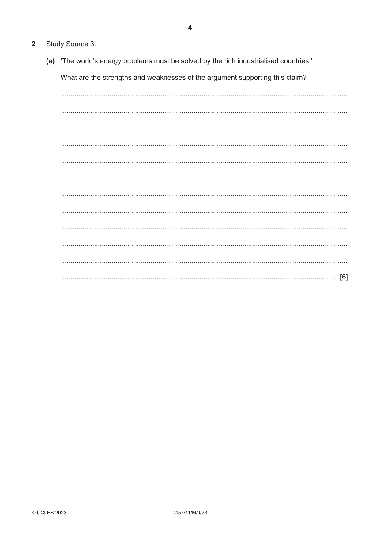 Cambridge IGCSE Global Perspectives 0457 2023 May/June Paper 1 · Variant 1 question paper, page 4 of 12
