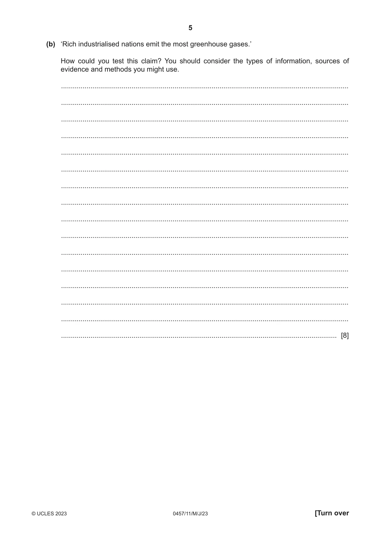 Cambridge IGCSE Global Perspectives 0457 2023 May/June Paper 1 · Variant 1 question paper, page 5 of 12