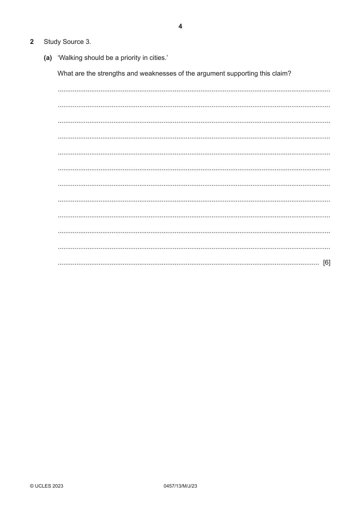 Cambridge IGCSE Global Perspectives 0457 2023 May/June Paper 1 · Variant 3 question paper, page 4 of 12