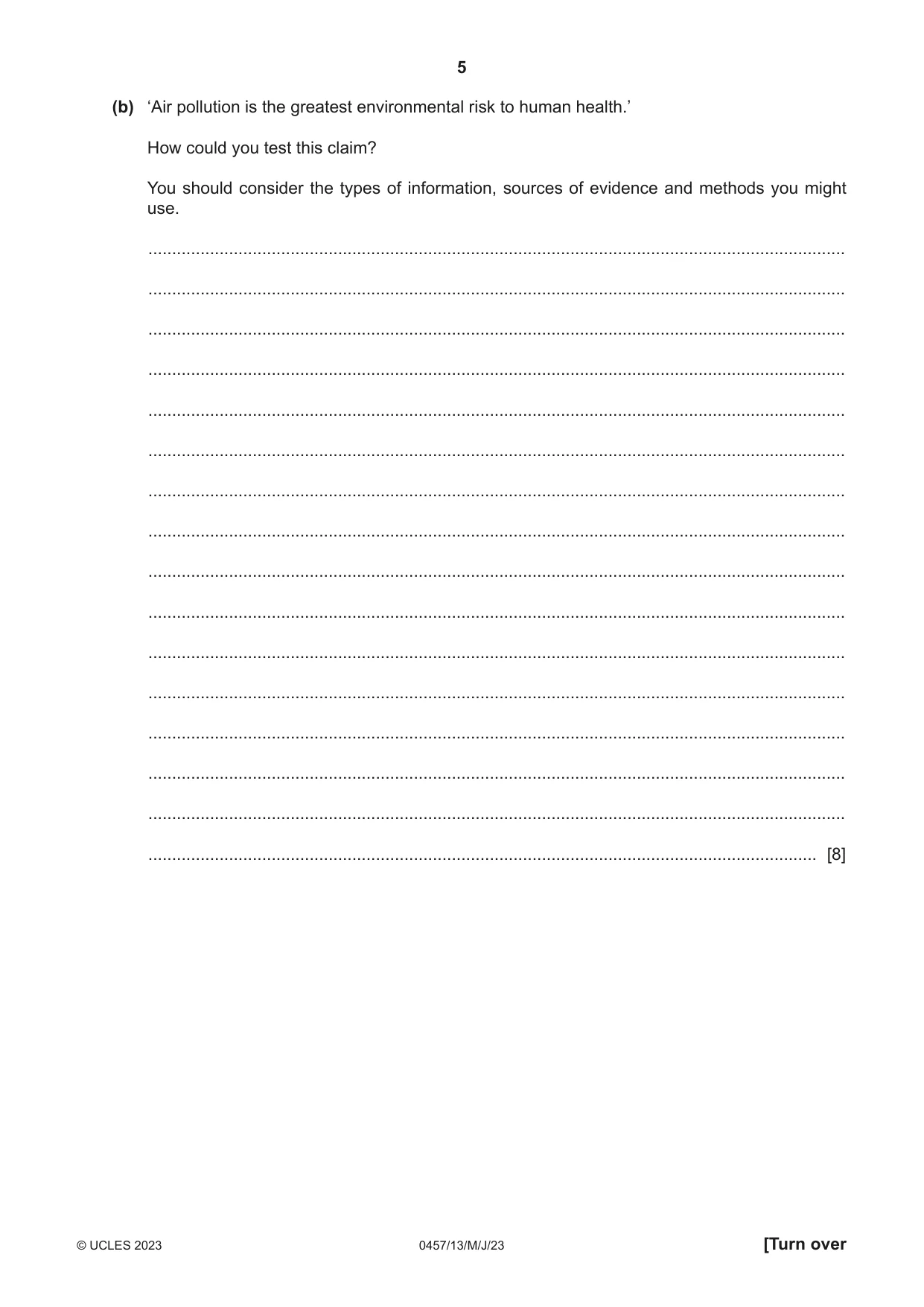 Cambridge IGCSE Global Perspectives 0457 2023 May/June Paper 1 · Variant 3 question paper, page 5 of 12