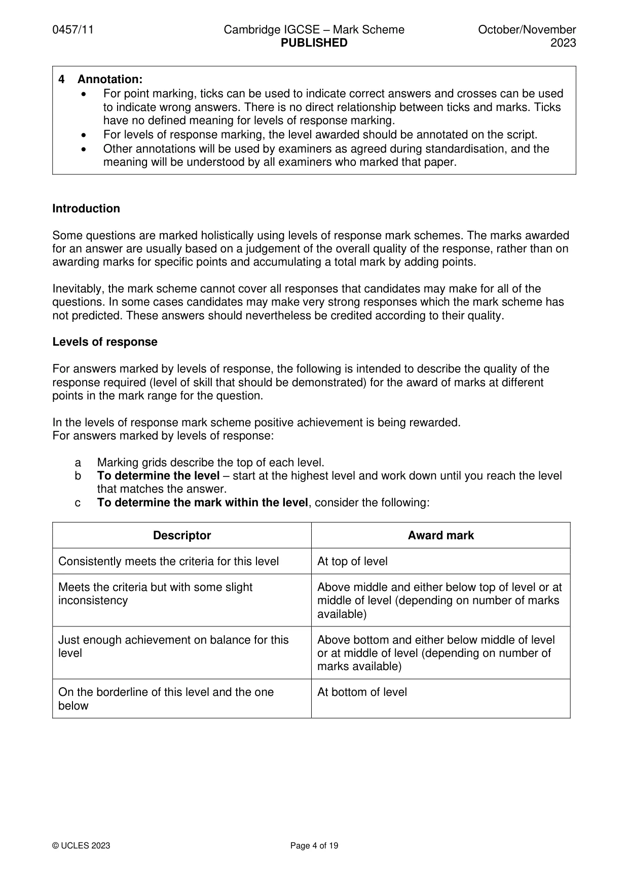 Mark scheme, page 4 of 19