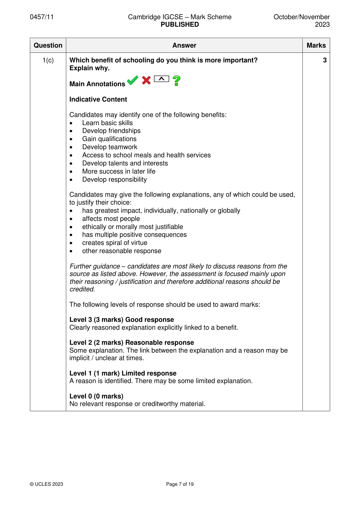 Mark scheme, page 7 of 19
