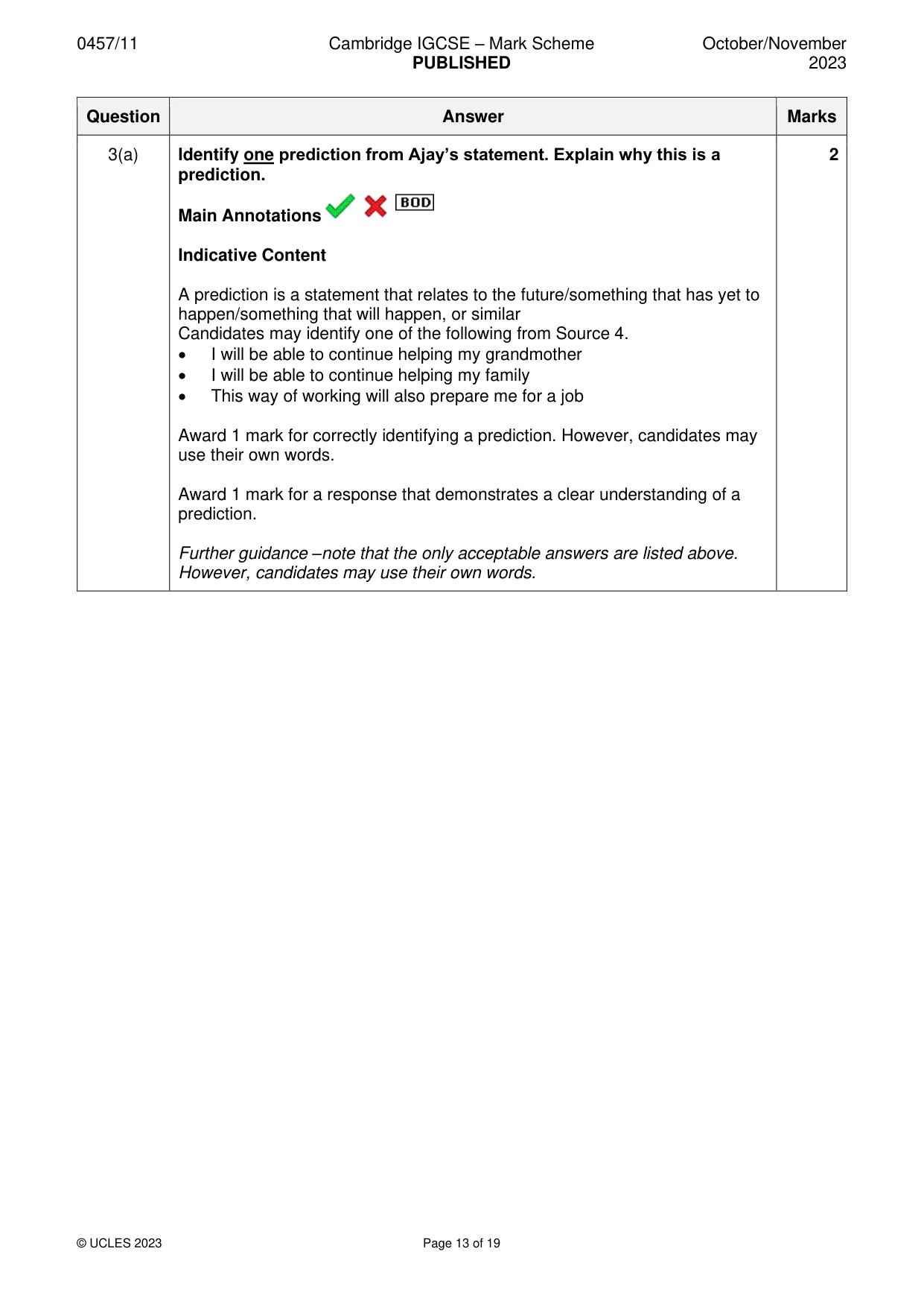 Mark scheme, page 13 of 19