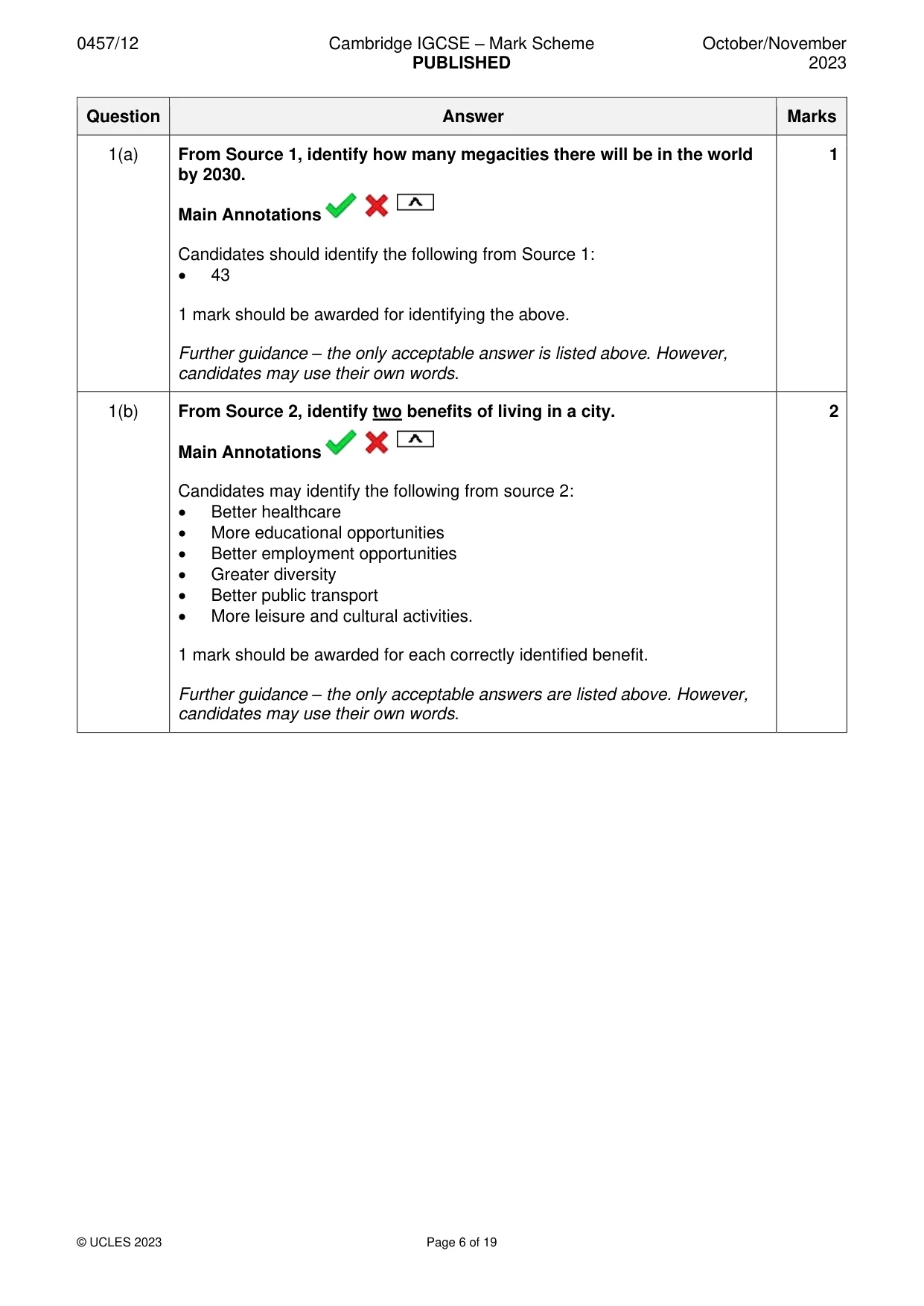 Mark scheme, page 6 of 19