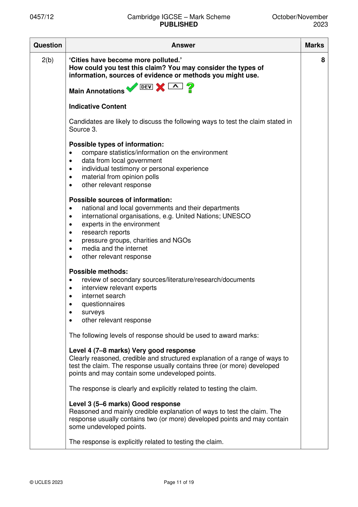 Mark scheme, page 11 of 19