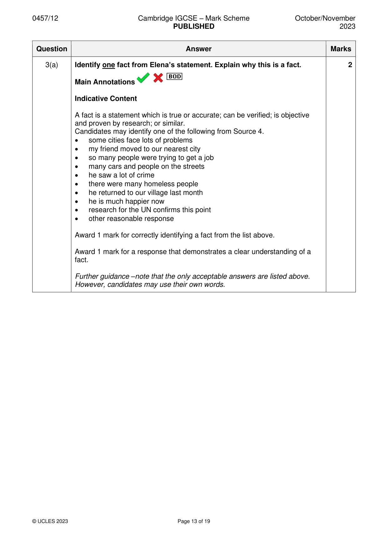 Mark scheme, page 13 of 19