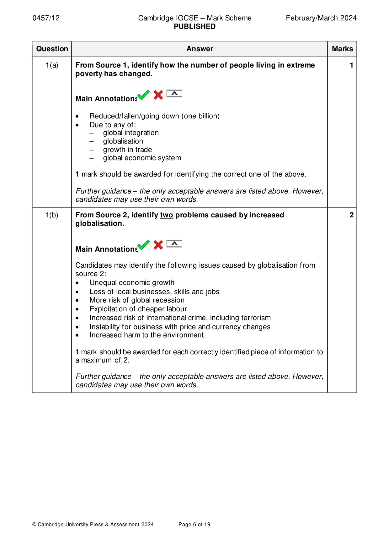 Mark scheme, page 6 of 19