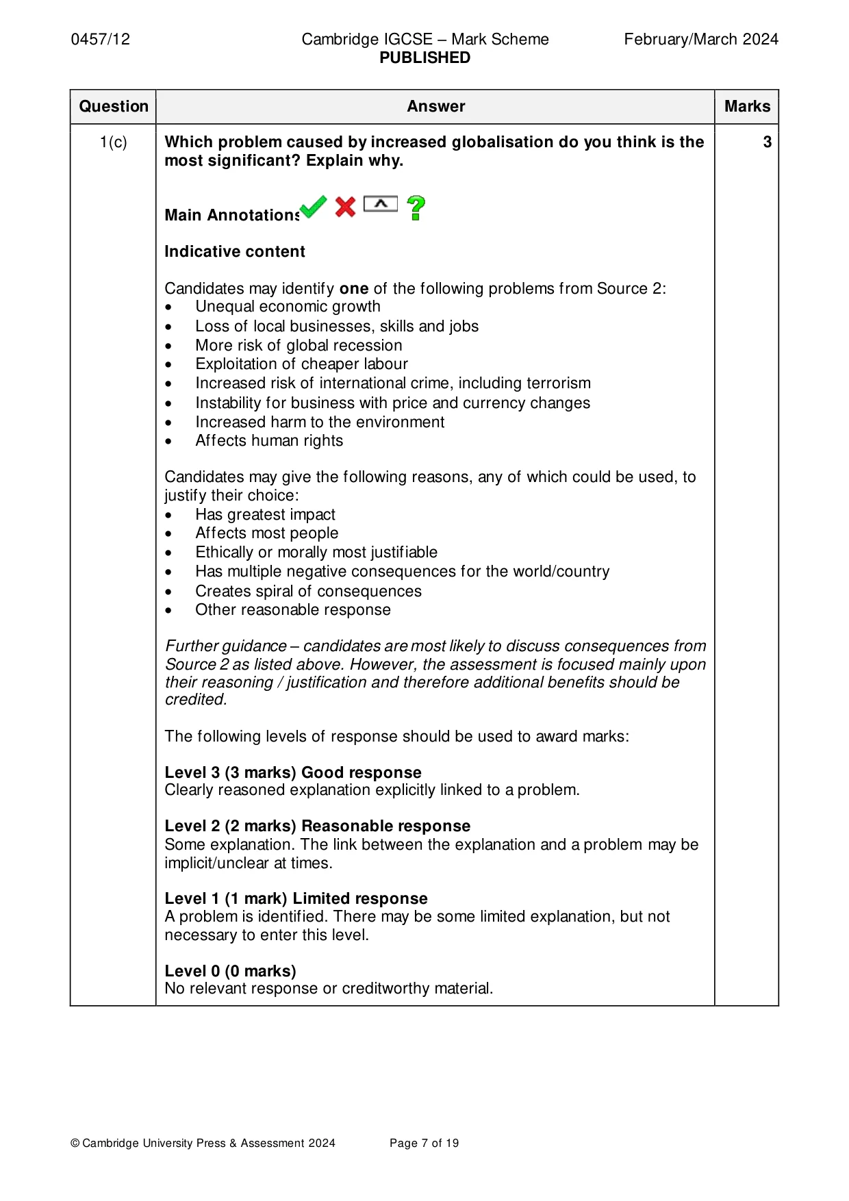 Mark scheme, page 7 of 19