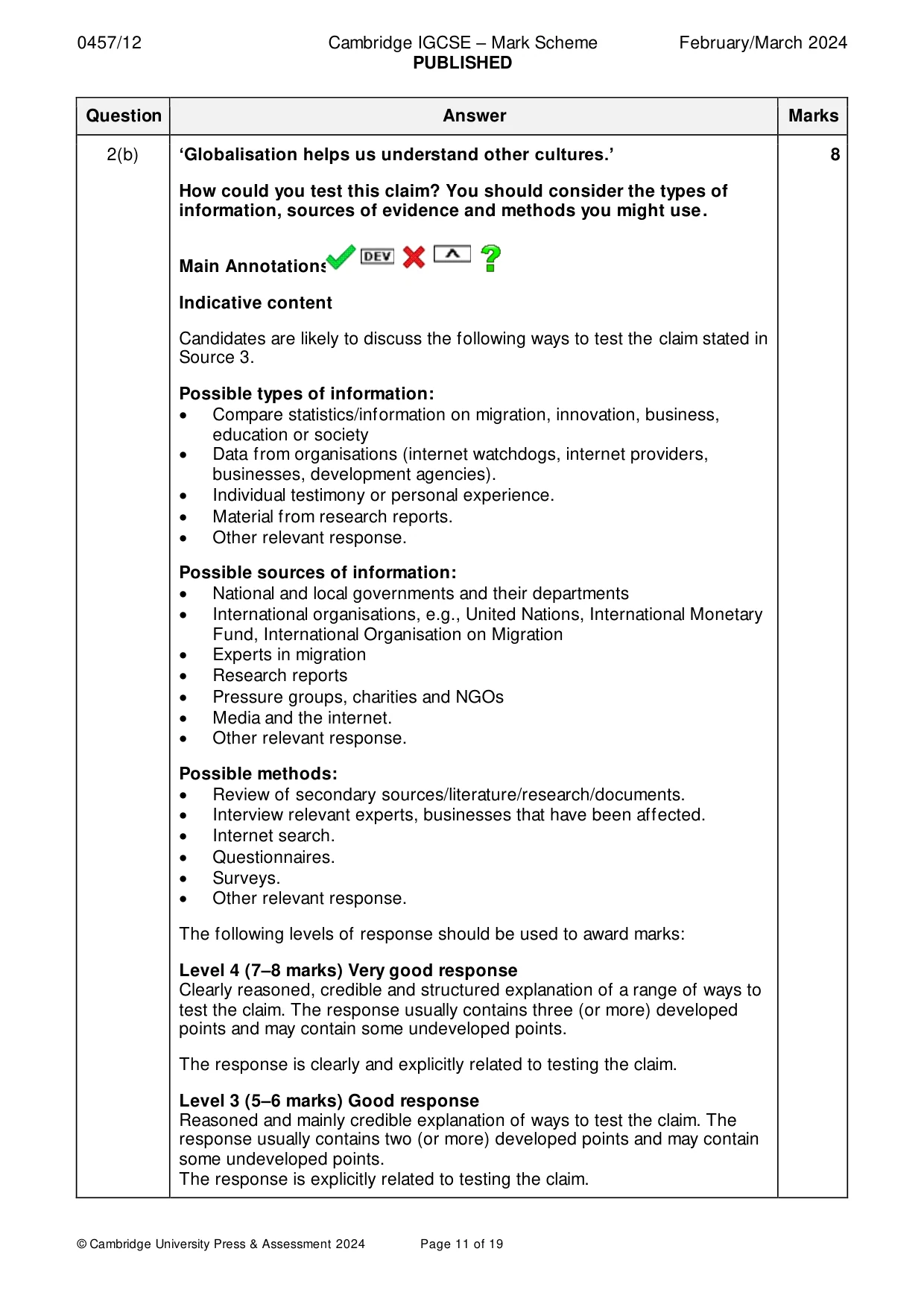 Mark scheme, page 11 of 19