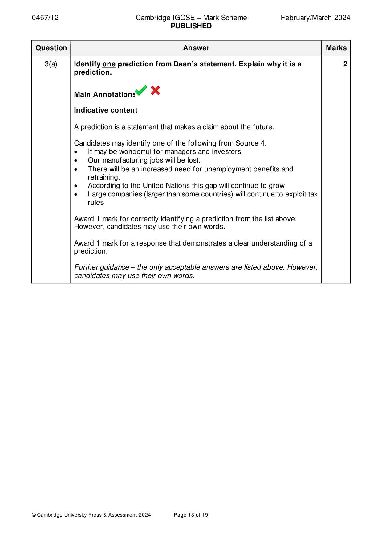 Mark scheme, page 13 of 19