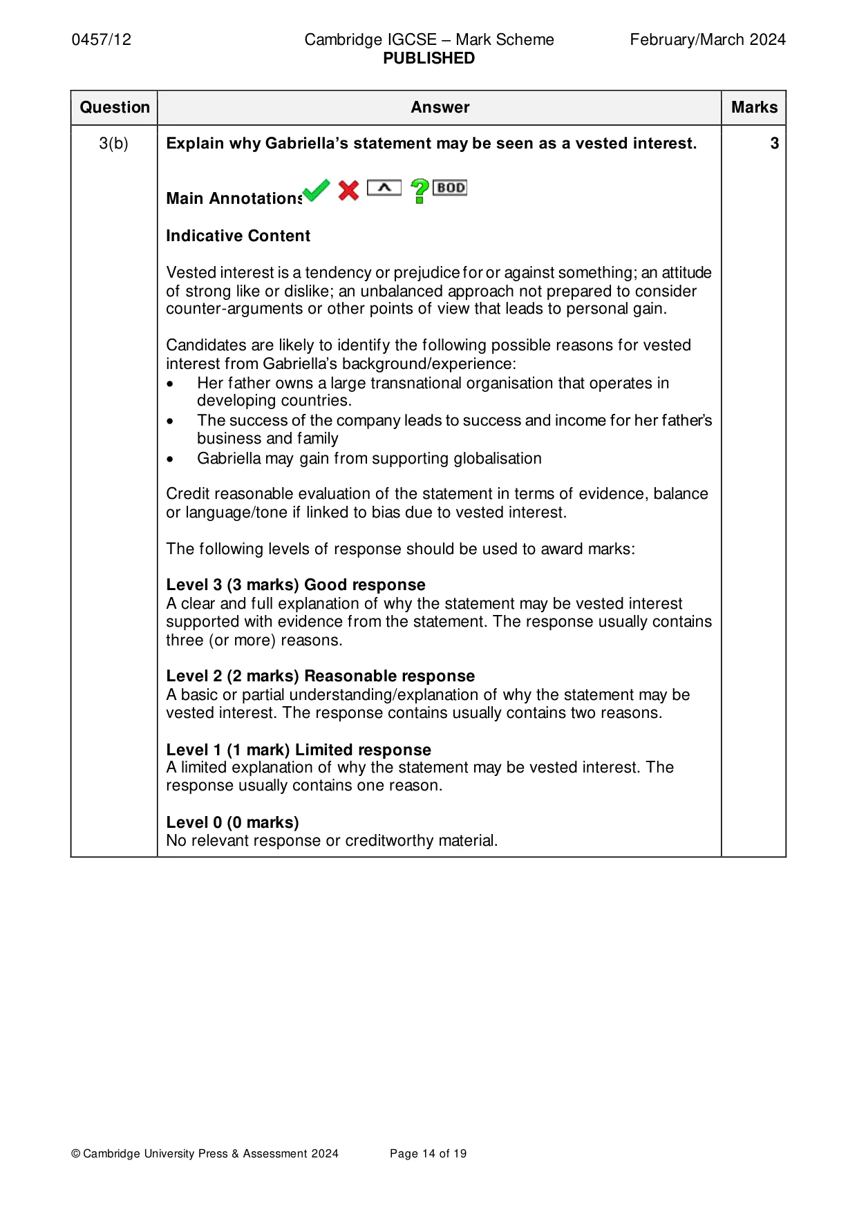 Mark scheme, page 14 of 19