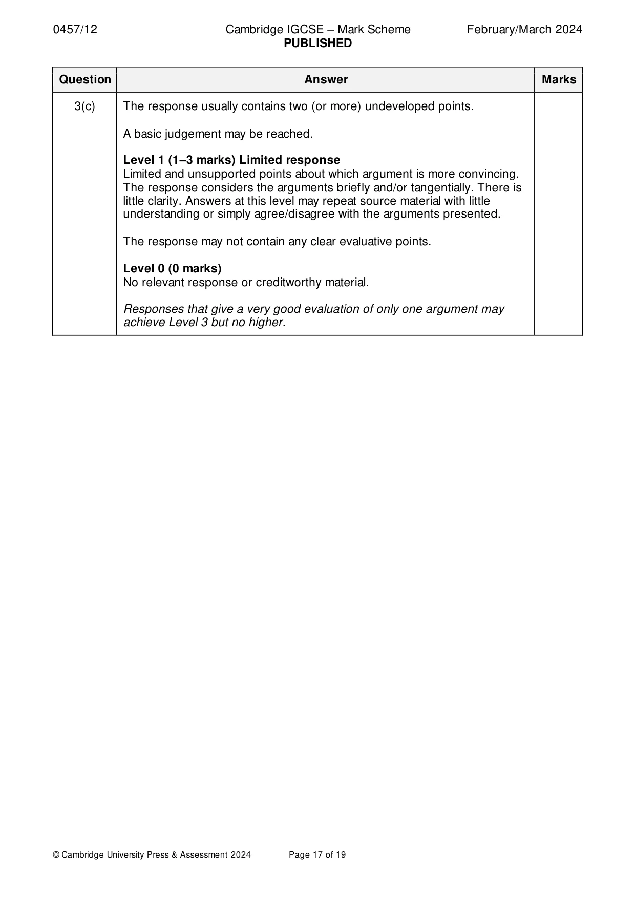 Mark scheme, page 17 of 19