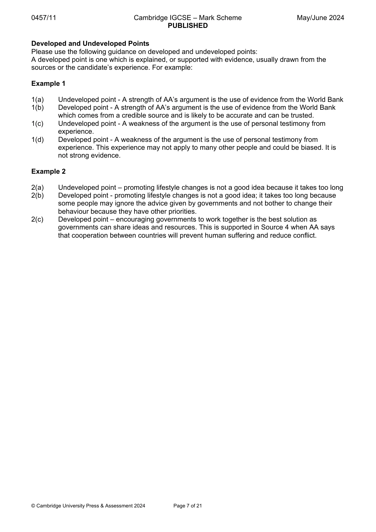 Mark scheme, page 7 of 21