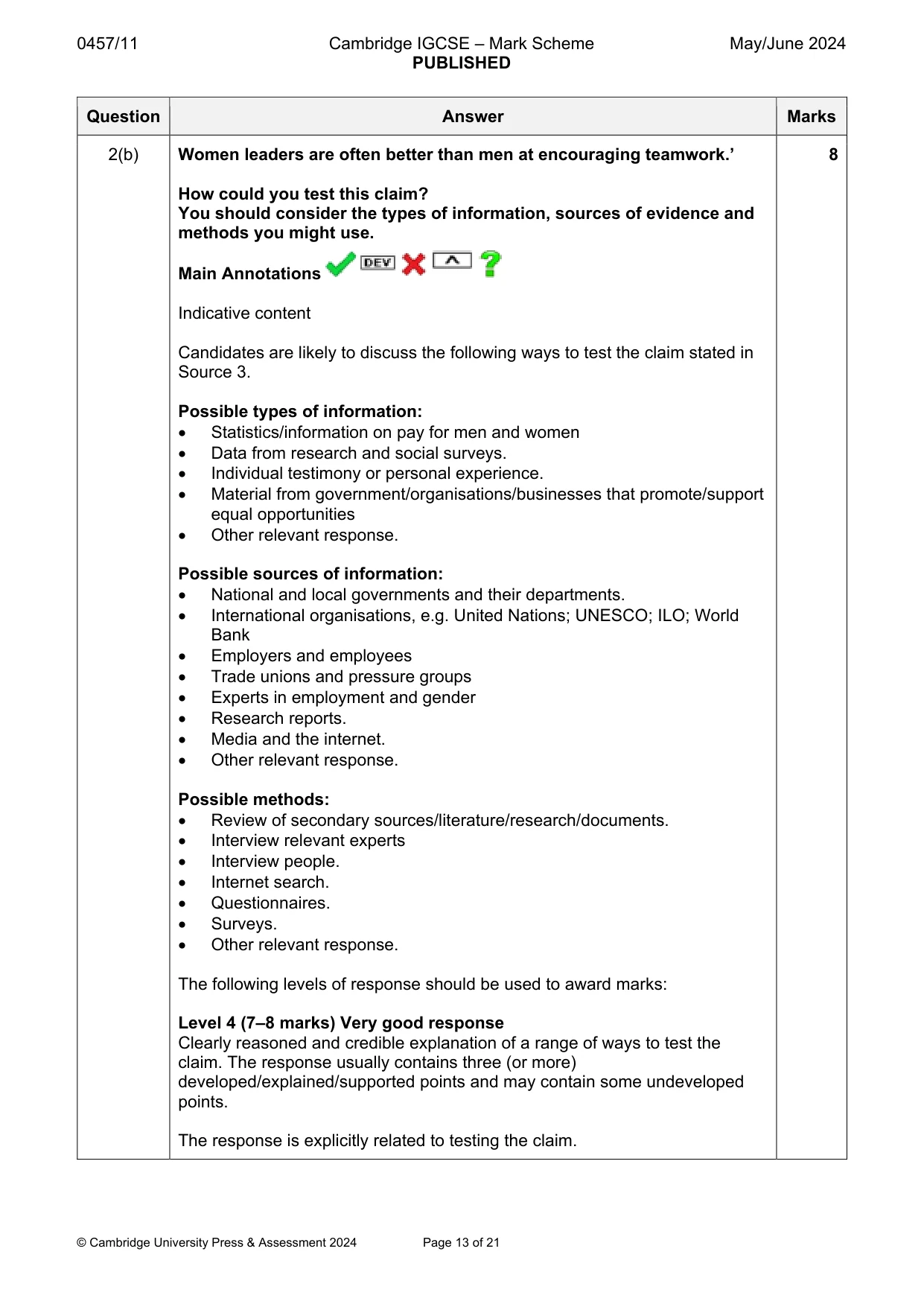 Mark scheme, page 13 of 21