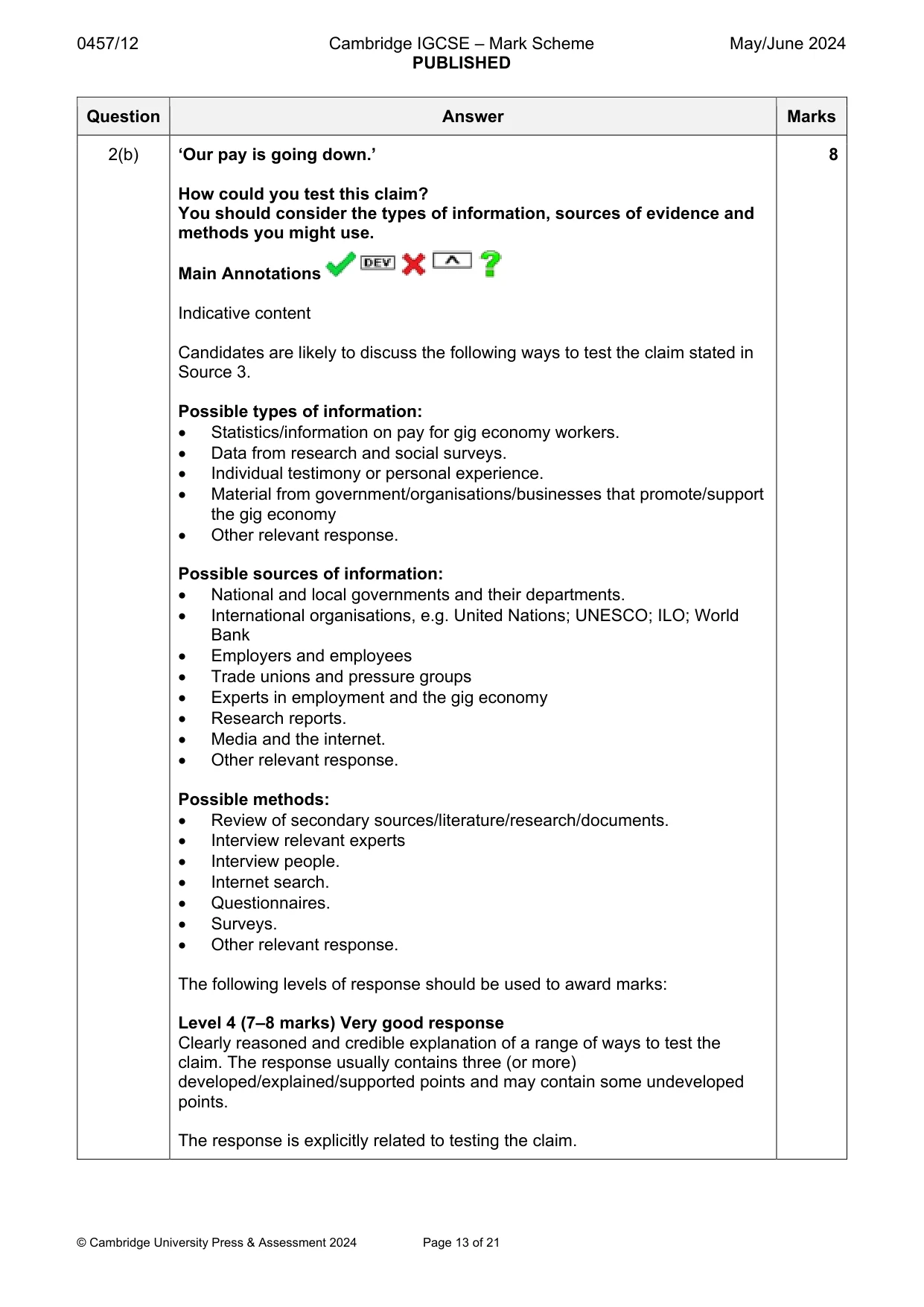 Mark scheme, page 13 of 21