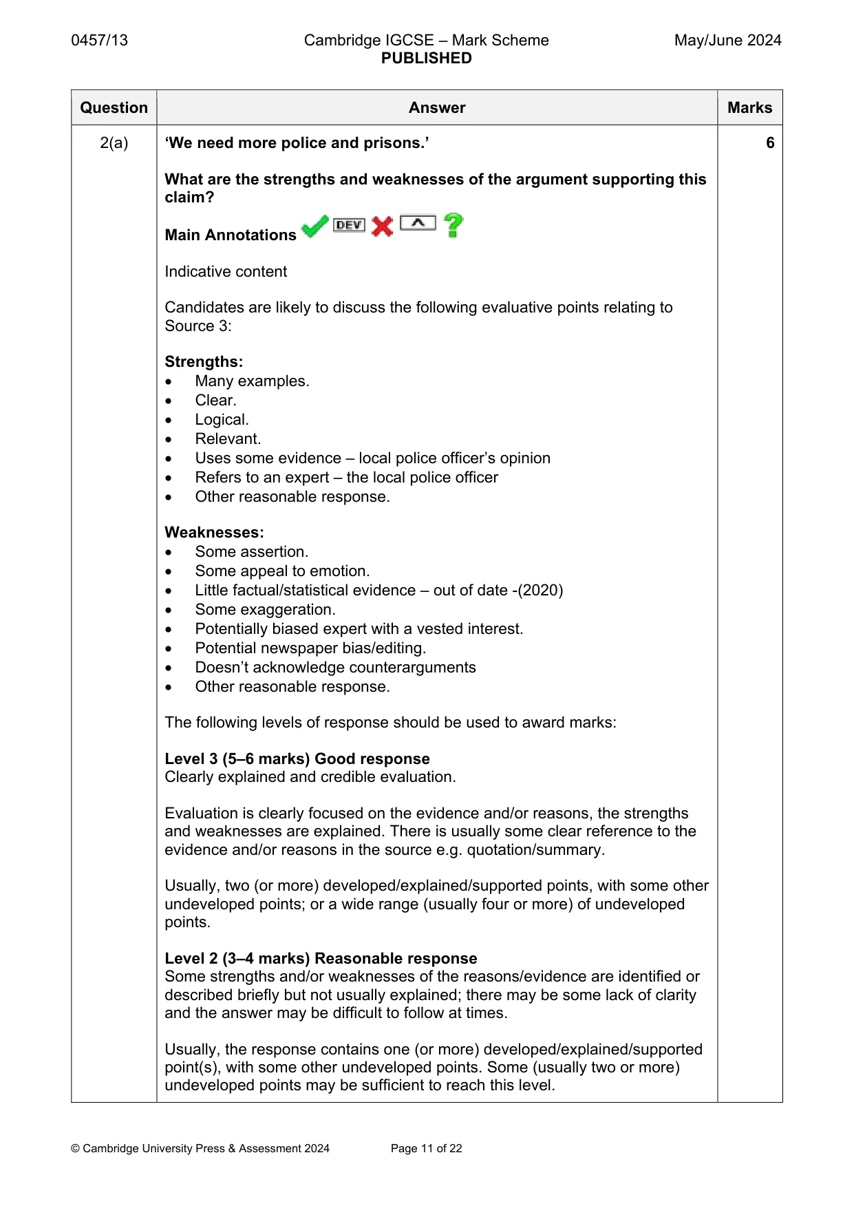 Mark scheme, page 11 of 22