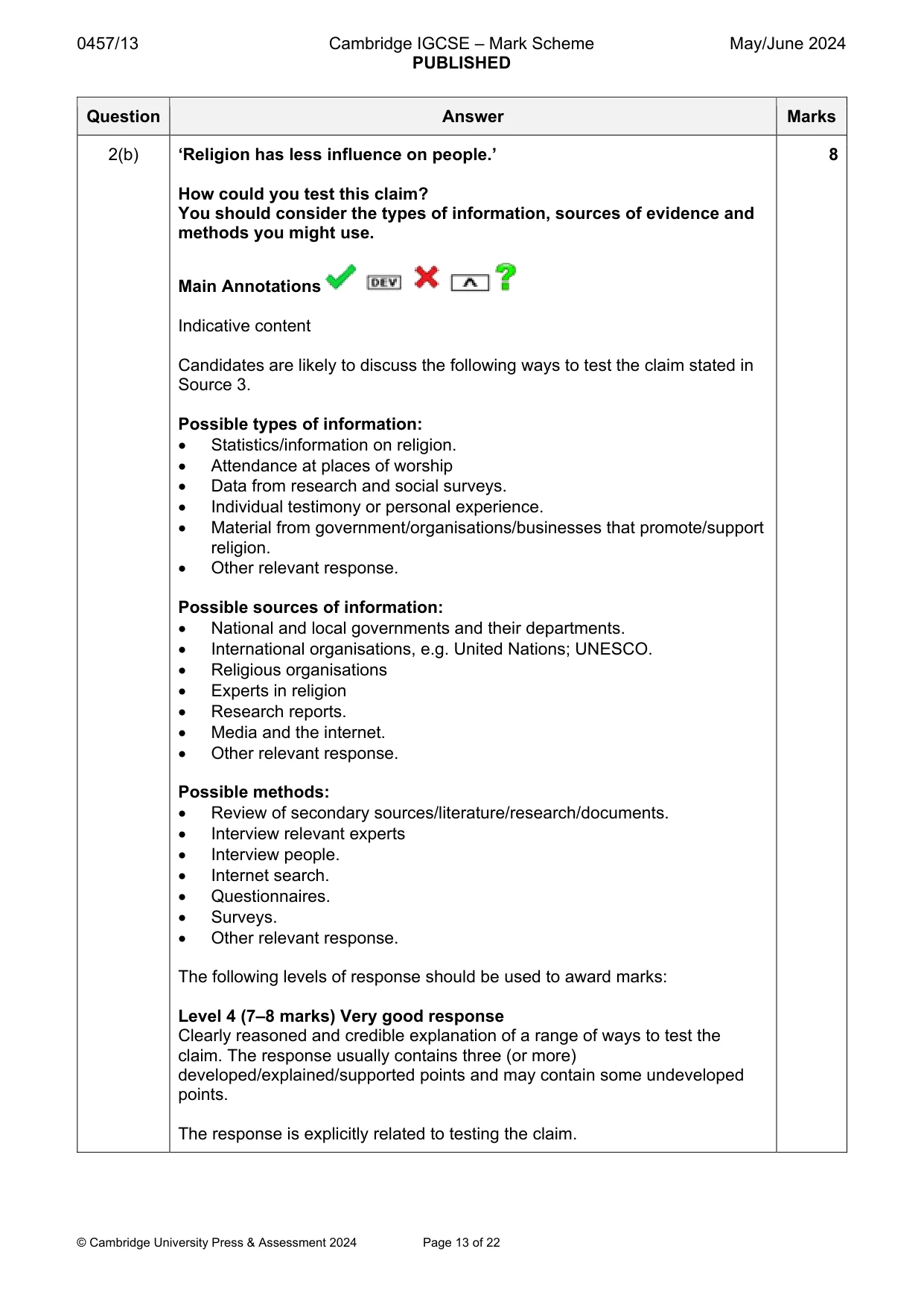 Mark scheme, page 13 of 22