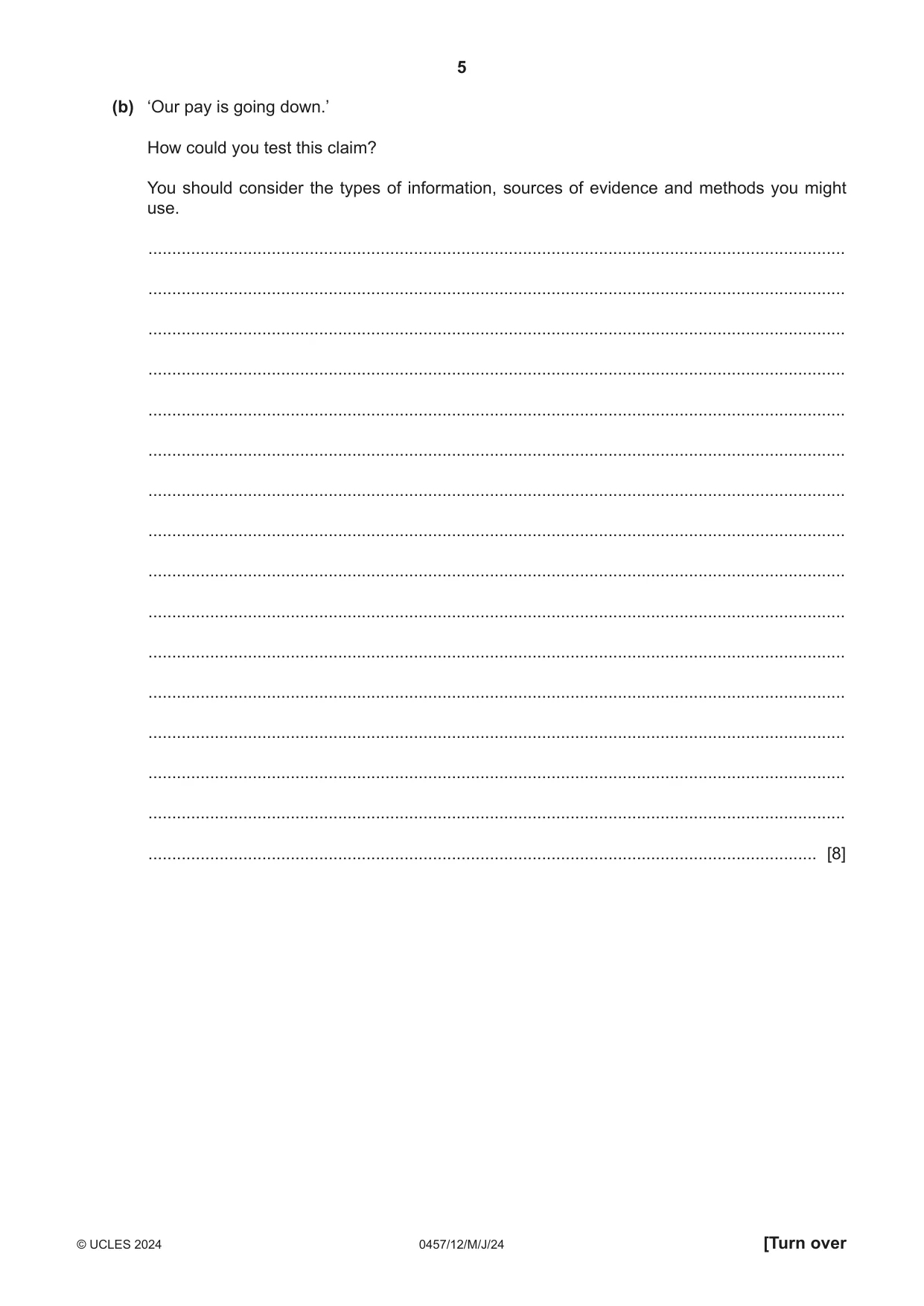 Cambridge IGCSE Global Perspectives 0457 2024 May/June Paper 1 · Variant 2 question paper, page 5 of 12