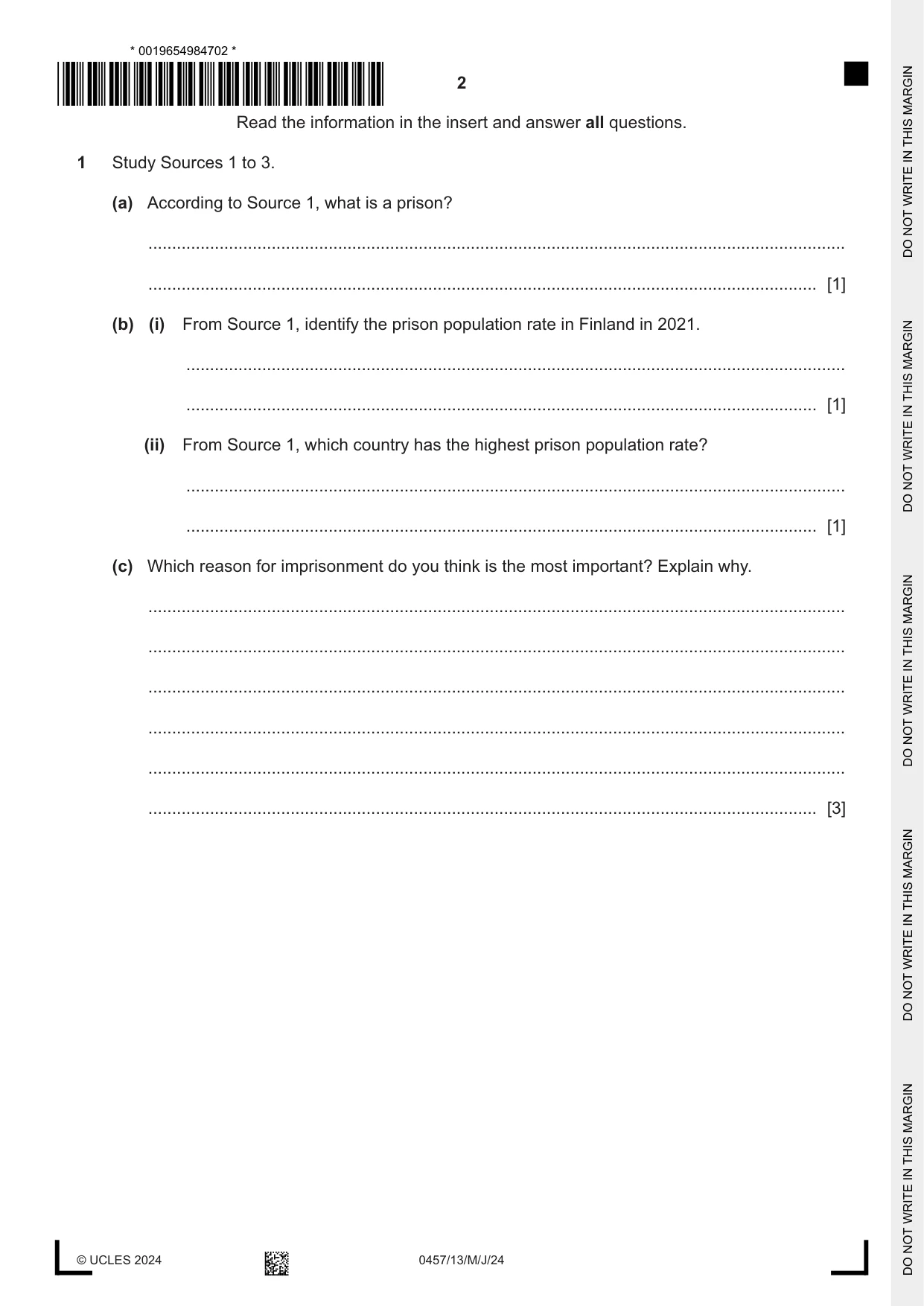 Cambridge IGCSE Global Perspectives 0457 2024 May/June Paper 1 · Variant 3 question paper, page 2 of 12