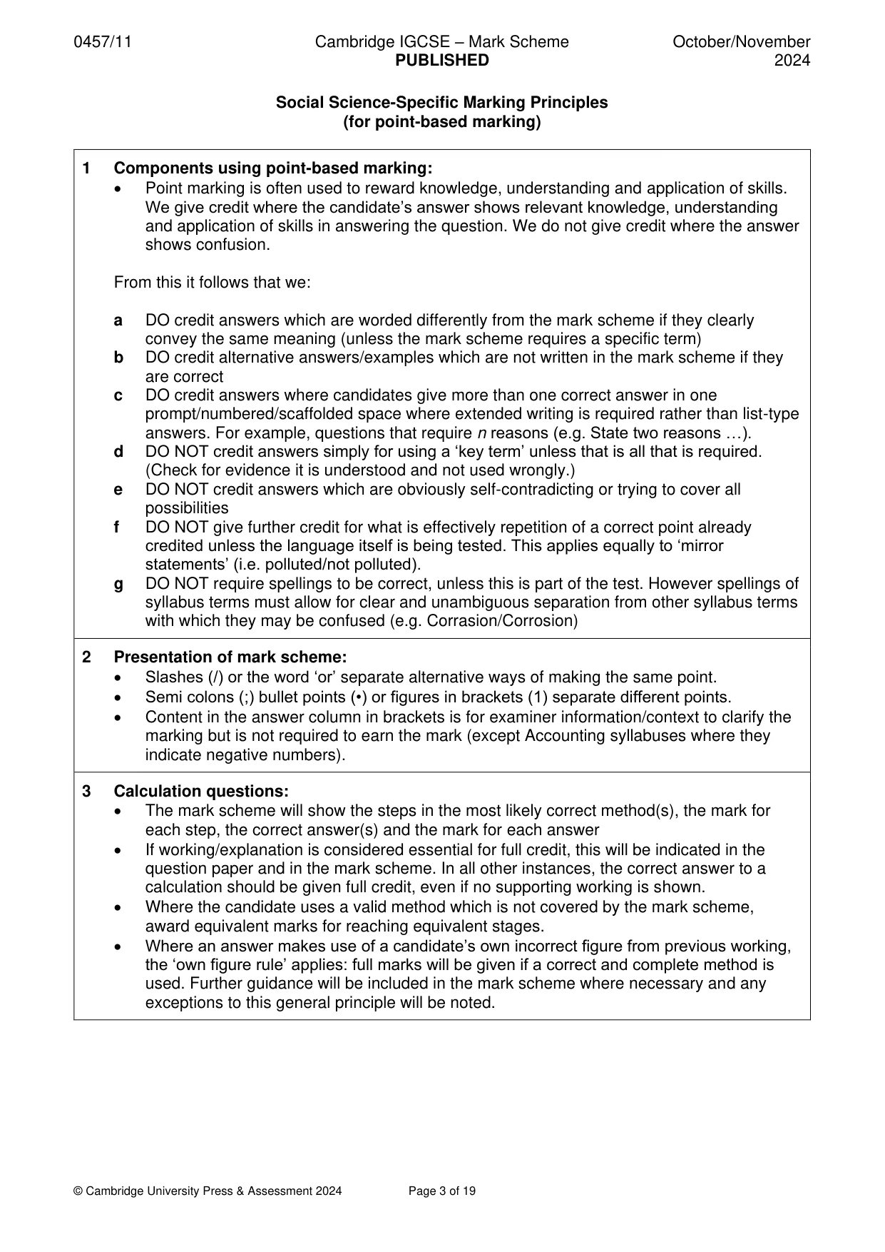 Mark scheme, page 3 of 19