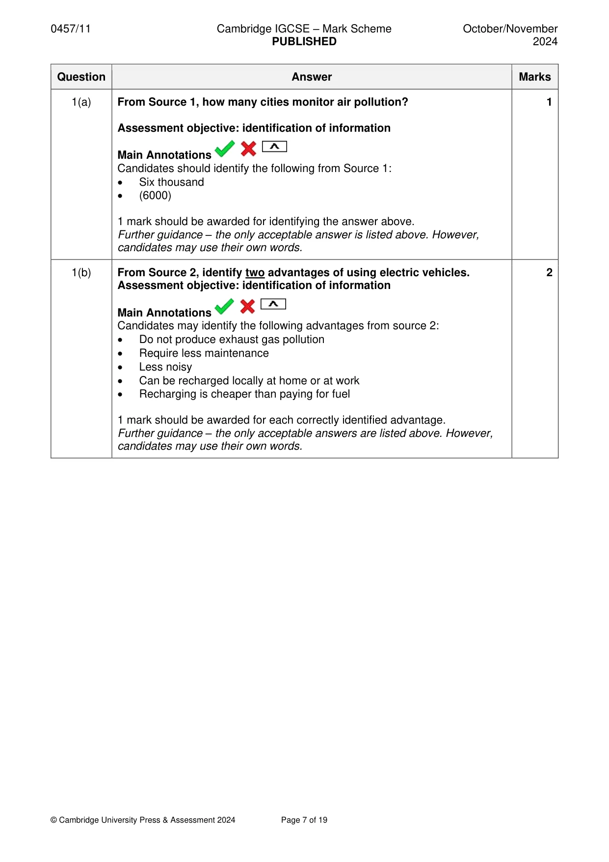 Mark scheme, page 7 of 19