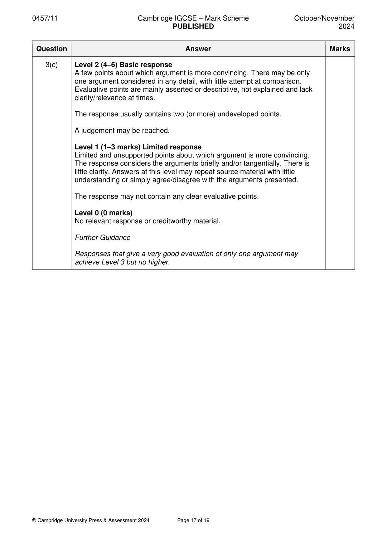 Mark scheme, page 17 of 19