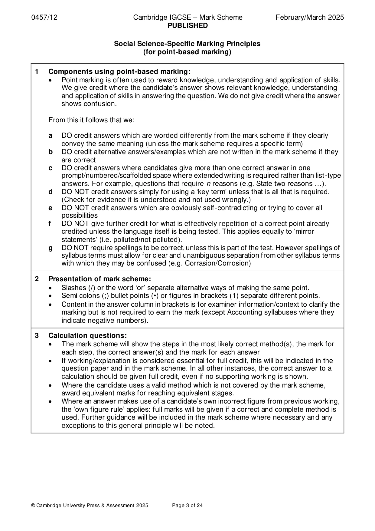 Mark scheme, page 3 of 24