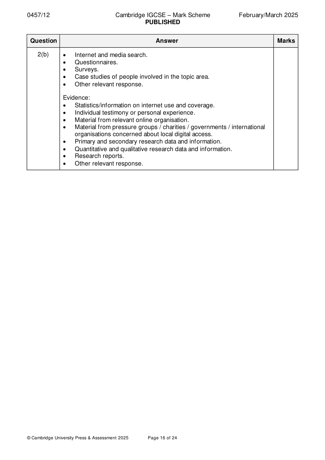 Mark scheme, page 16 of 24