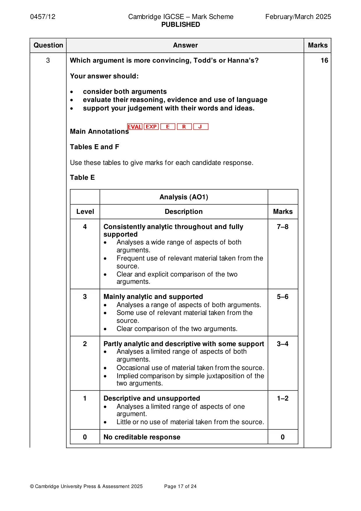 Mark scheme, page 17 of 24