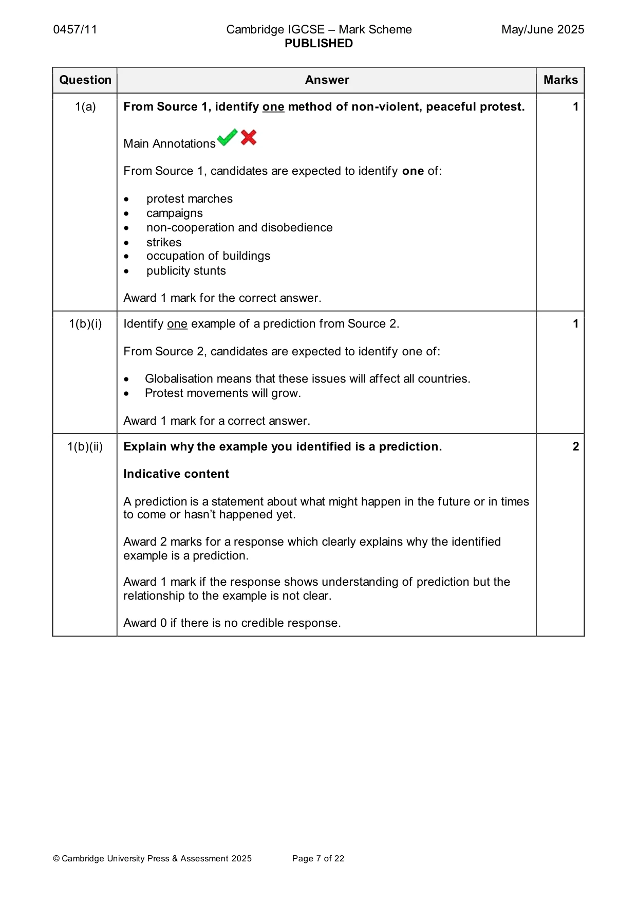 Mark scheme, page 7 of 22