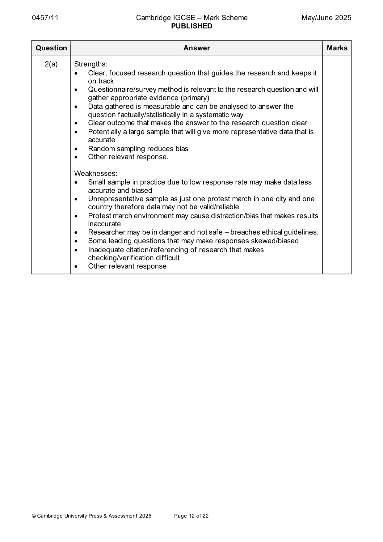Mark scheme, page 12 of 22