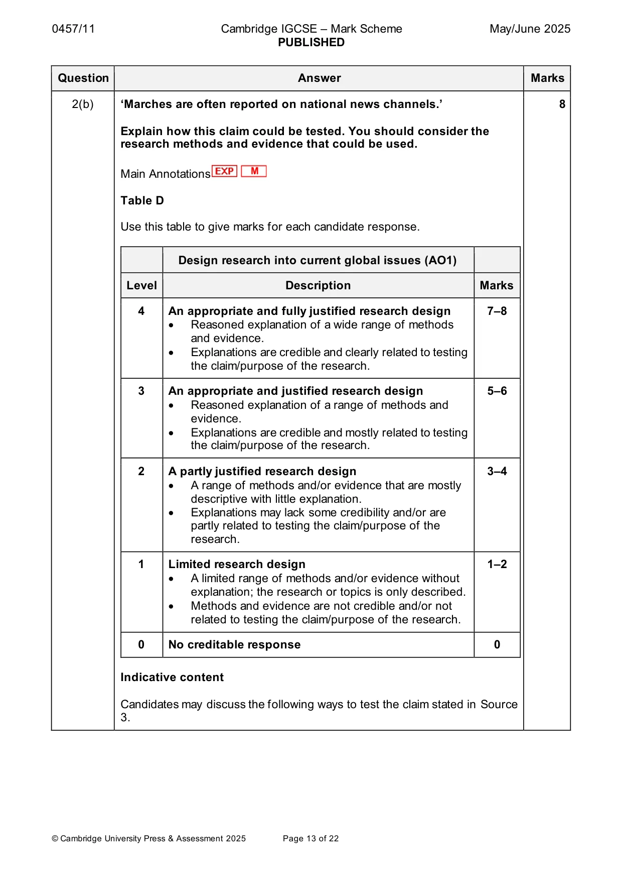 Mark scheme, page 13 of 22