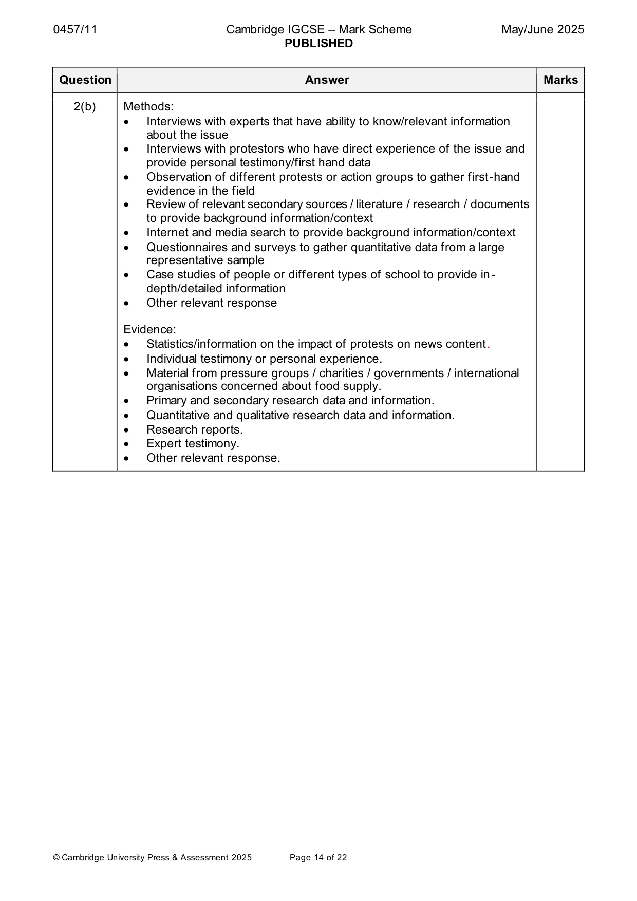 Mark scheme, page 14 of 22