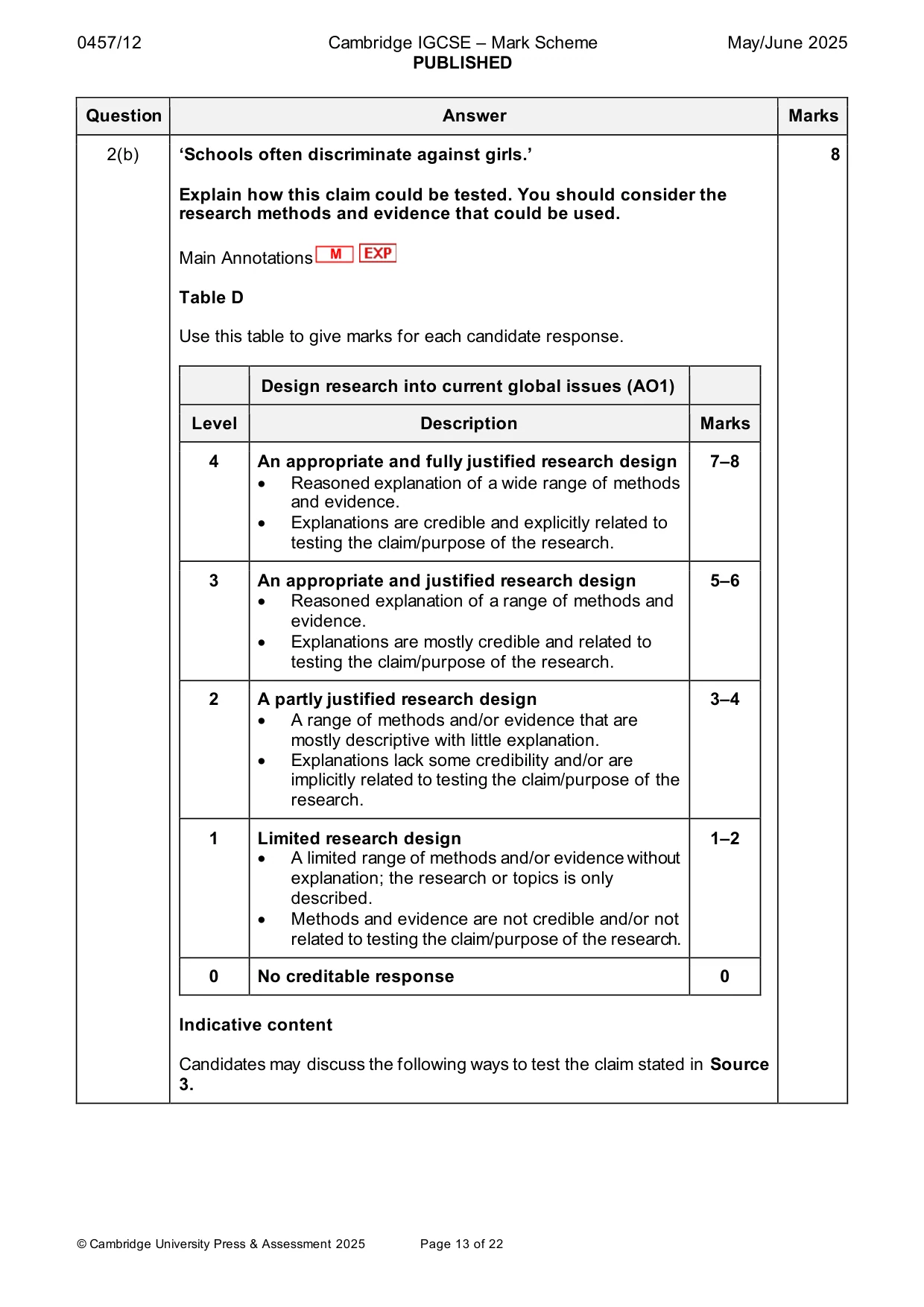 Mark scheme, page 13 of 22