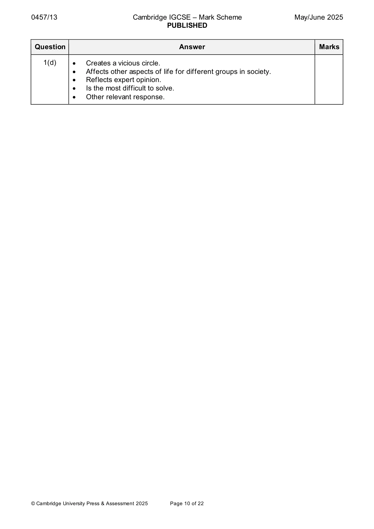 Mark scheme, page 10 of 22