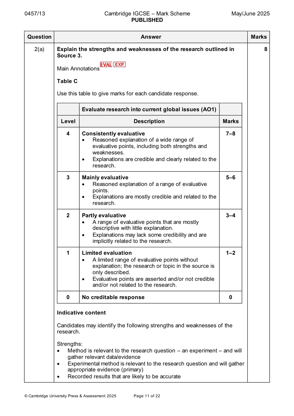 Mark scheme, page 11 of 22