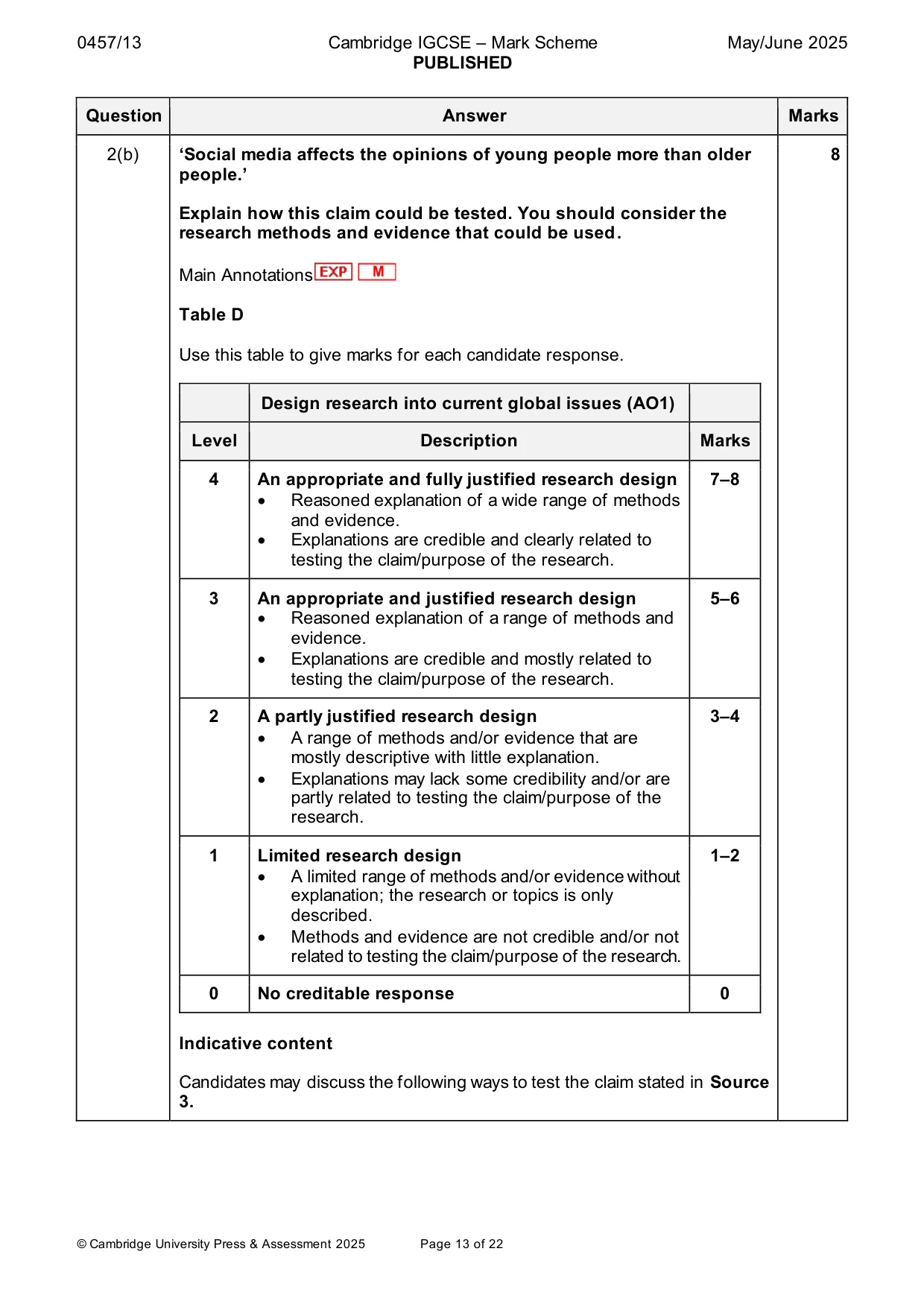 Mark scheme, page 13 of 22