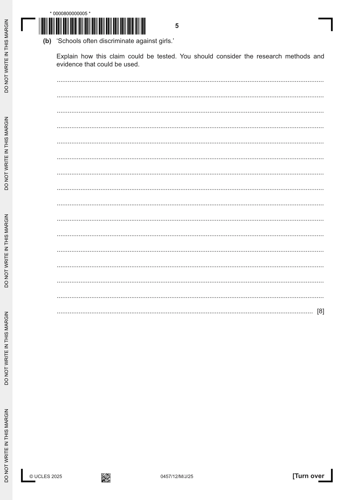 Cambridge IGCSE Global Perspectives 0457 2025 May/June Paper 1 · Variant 2 question paper, page 5 of 8