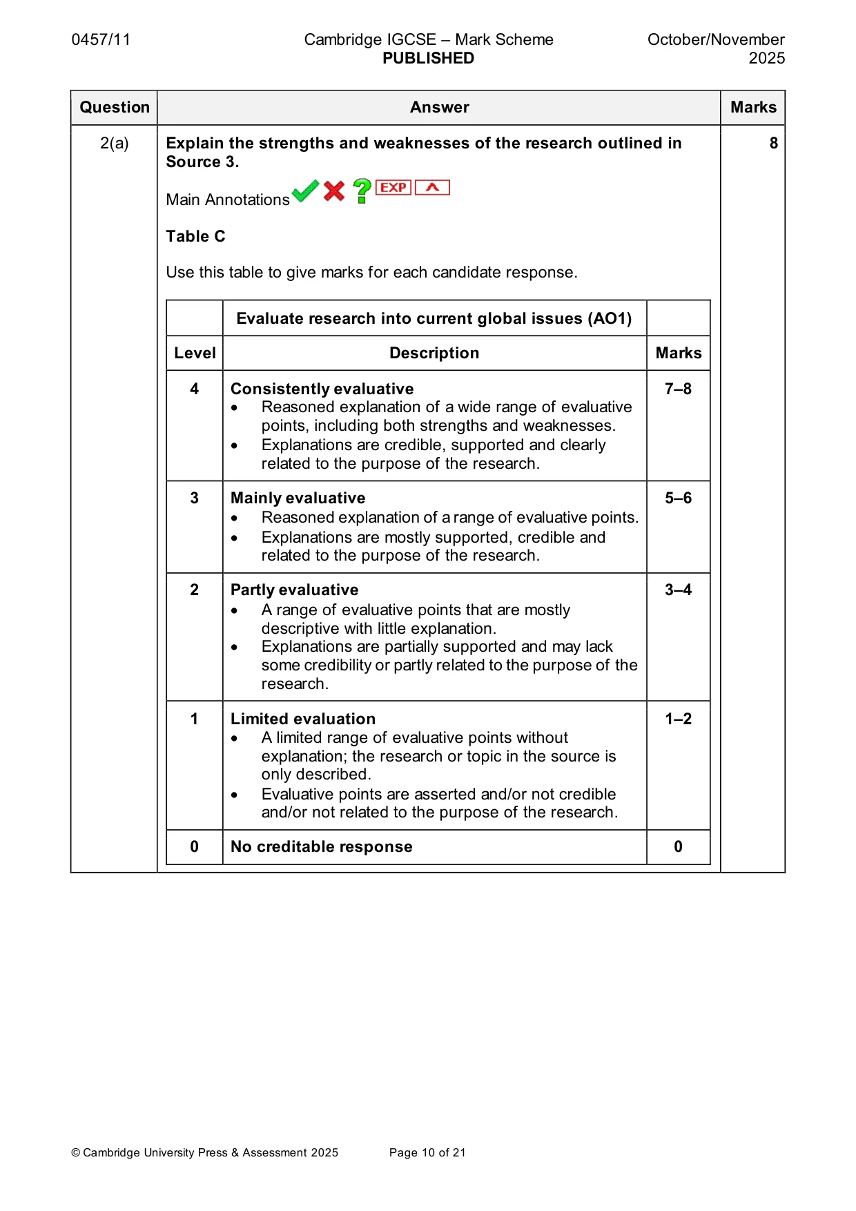 Mark scheme, page 10 of 21