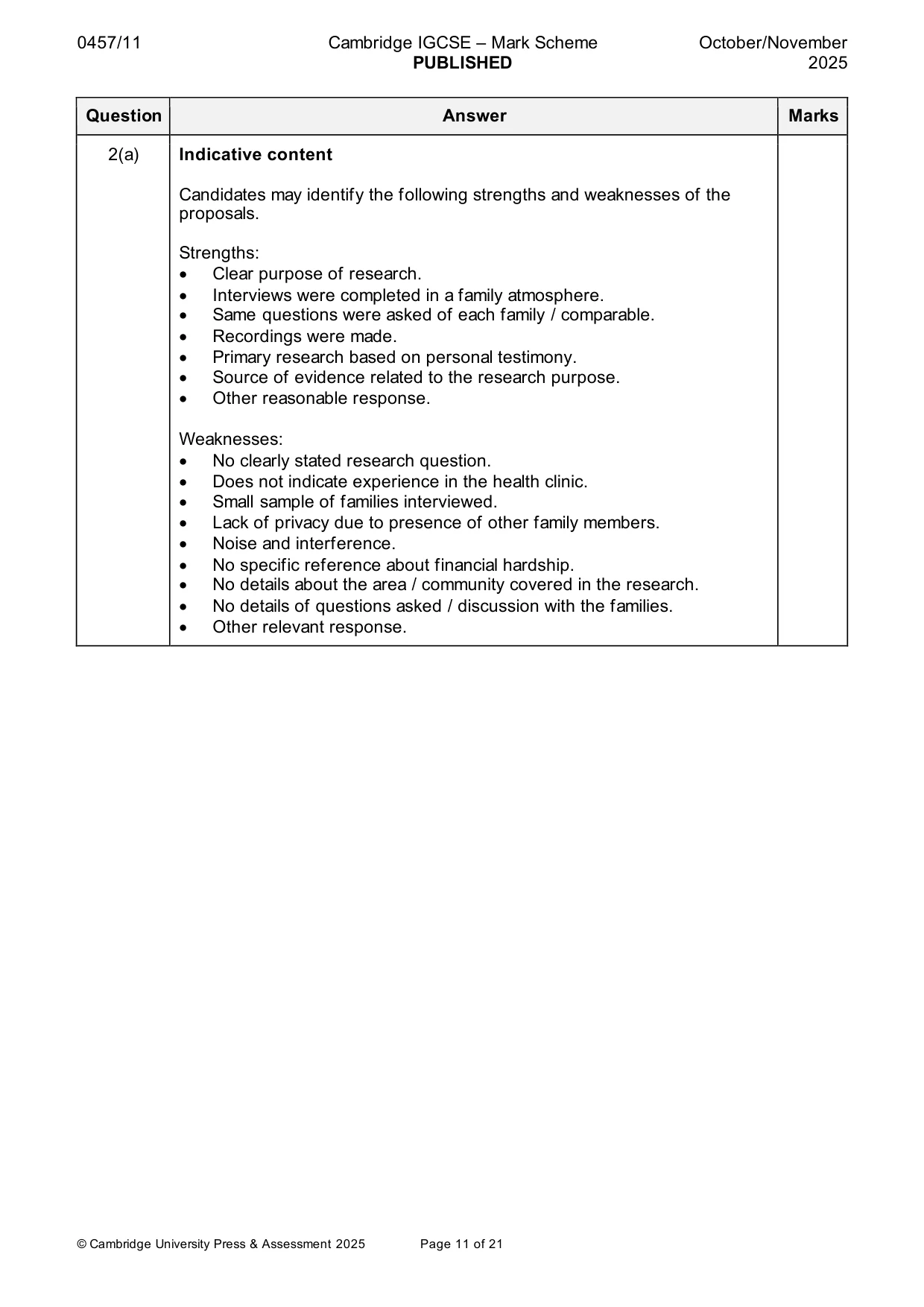 Mark scheme, page 11 of 21