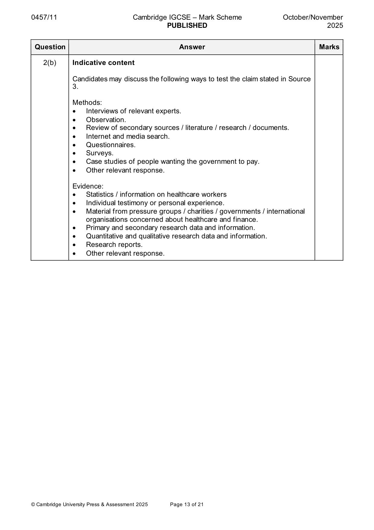 Mark scheme, page 13 of 21