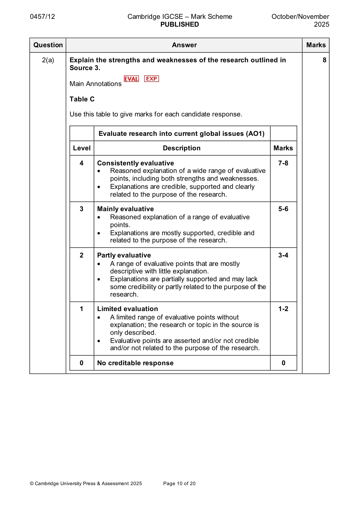 Mark scheme, page 10 of 20