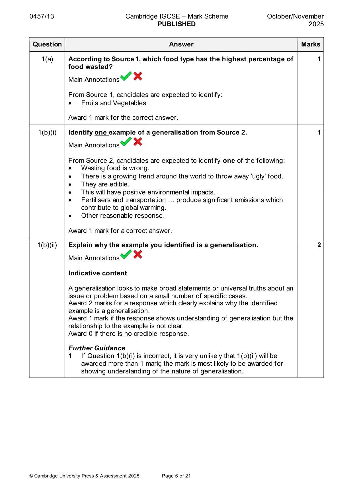 Mark scheme, page 6 of 21