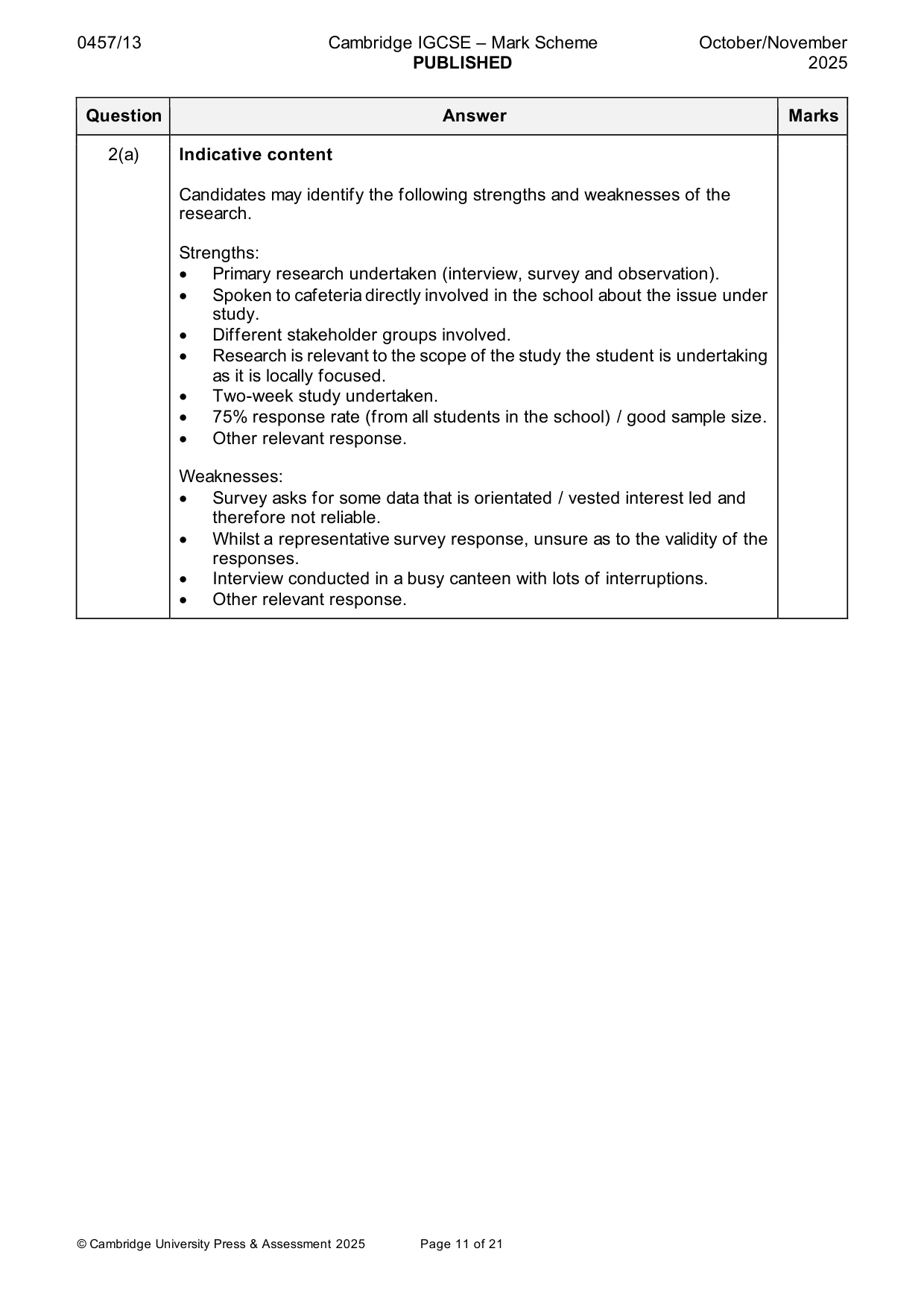 Mark scheme, page 11 of 21